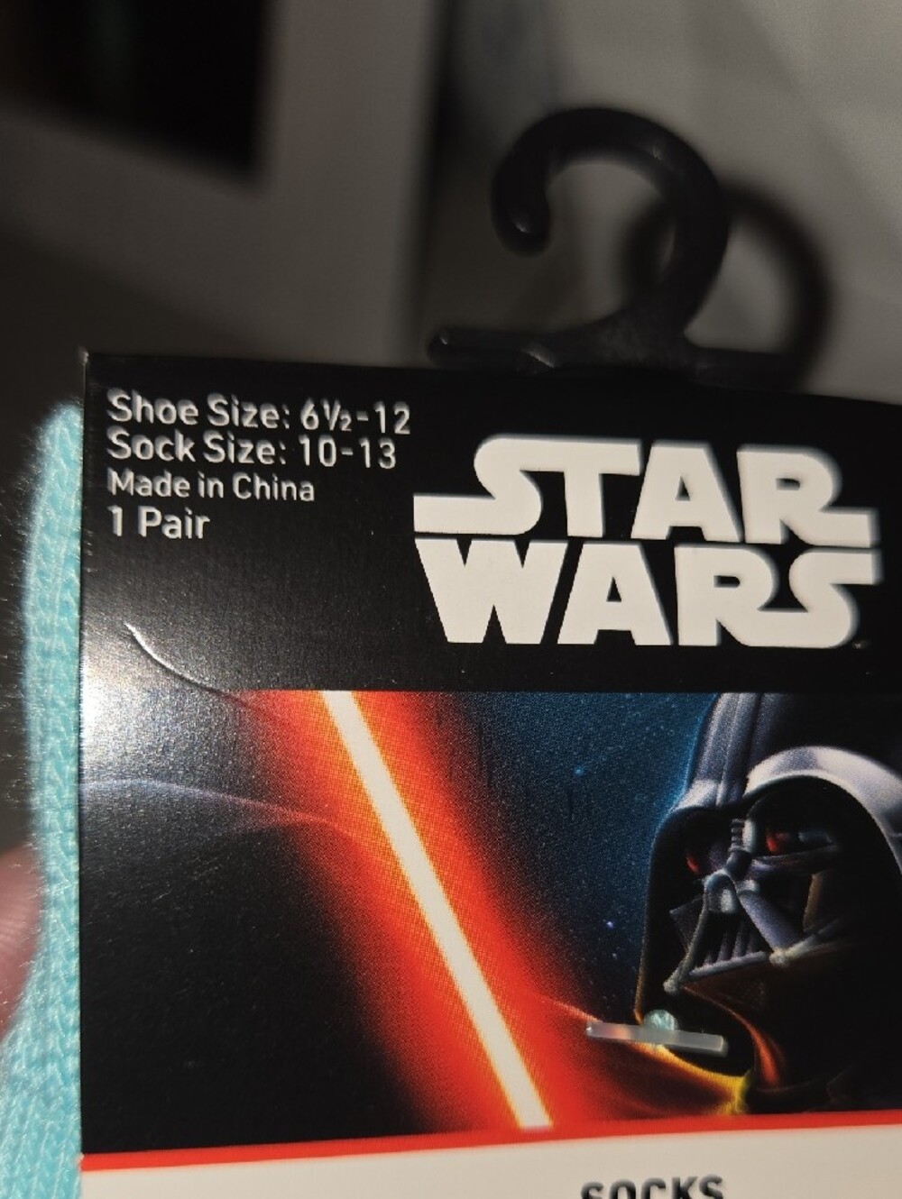 Star Wars Light Blue ‘I Like My Coffee On The Dark Side’ Darth Vader Socks - Picture 4 of 4